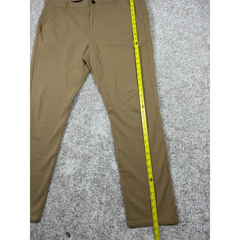 PAIGE Mens Dress Pants Size 38 Khaki Stretch Flat Front Casual Chino - Picture 7 of 12